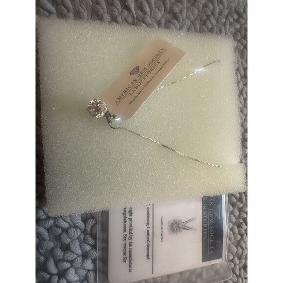 14K Solid White Gold 0.75 Ct AGS Certified Solitaire Diamond Pendant Necklace 18 - Picture 9 of 11